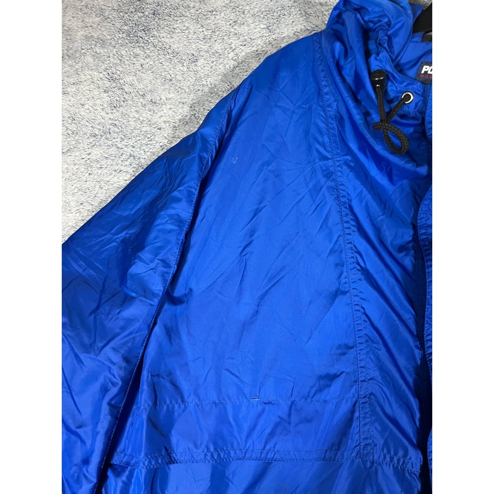 Polo‎ Sport Ralph Lauren Vintage Windbreaker Jacket Blue Mens Large Hooded 90s - Picture 3 of 16